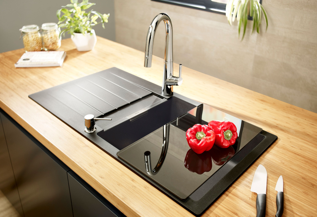 гранитни мивки с отцедник и аксесоари