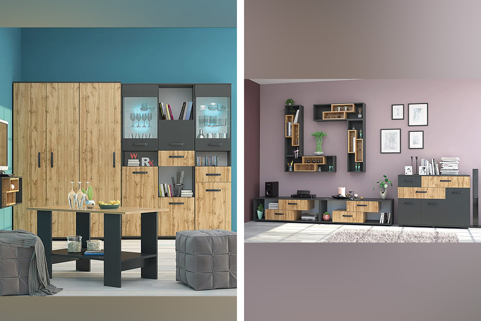 Секциите за всекидневна впечатляват с разнообразни дизайни